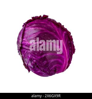 Red cabbage isolated on white background. Clipping Path. Stock Photo