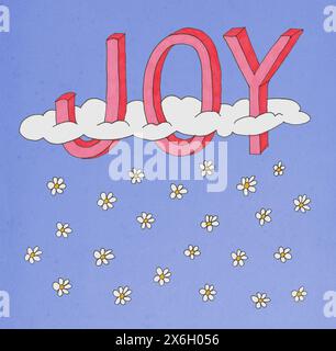 Joy conceptual artwork - handdrawn illustration Stock Photo