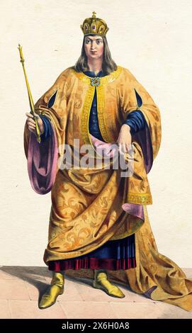 Wenzel III. geb. 6. Oktober 1289, gest. 4. August 1306 in Olmuetz war ab 1301 Koenig von Ungarn, ab 1305 Koenig von Boehmen und Titularkoenig von Pole Stock Photo