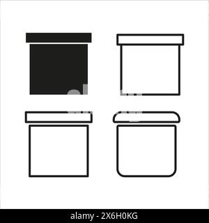 Set of jar icons. Vector kitchen container outlines. Stock Vector