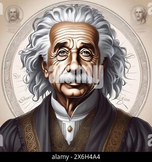 Albert Einstein creative artistic portrait Stock Photo