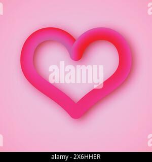 Big red heart on a pink background. Symbol of Love. Vector illustration. Stock Vector
