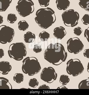 Seamless pattern with brown hand drawn scribble smear. Abstract grunge texture. Vector illustration Stock Vector