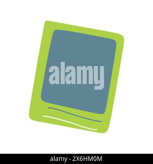 Frame for Instant Photo, Color Flat illustration isolated on white. Vector border for Moment picture with Memories. Cartoon Design object for Album, C Stock Vector