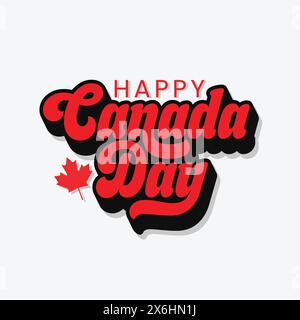 Happy Canada day poster design with a maple leaf vector. Canada Day is the national day of Canada celebrates on July 1. Independence Day of Canada Stock Vector