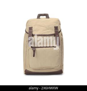 canvas backpack isolated on white background Stock Photo