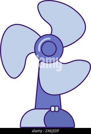 Fan device for air circulation. Portable room fan for room cooling. Summer holiday icon. Simple stroke vector element isolated on white background Stock Vector