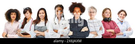 Diverse group of women from different professions as a career and empowerment concept Stock Photo