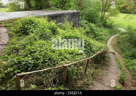 Abandoned artillery casemate at the 2nd World War defensive Fort Eben-Emael, now a museum, Bassenge, Belgium. Stock Photo