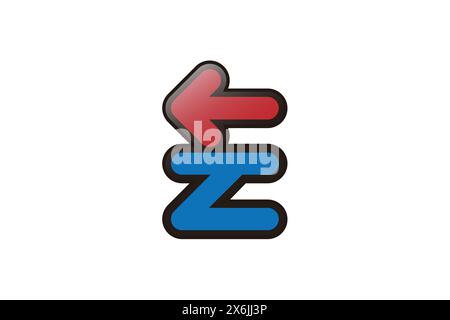 Letter E logo icon design template elements for your application or corporate identity. E letter logo with arrow design concept. Stock Vector