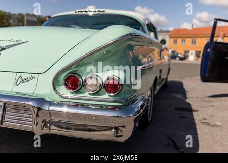 Vintage car meet in Norway Stock Photo