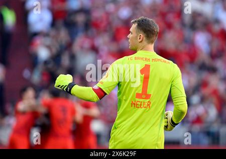 Goal celebration goalkeeper Manuel Neuer FC Bayern Munich FCB (01) Allianz Arena, Munich, Bavaria, Germany Stock Photo