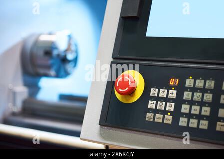 Lathe control panel with CNC Stock Photo