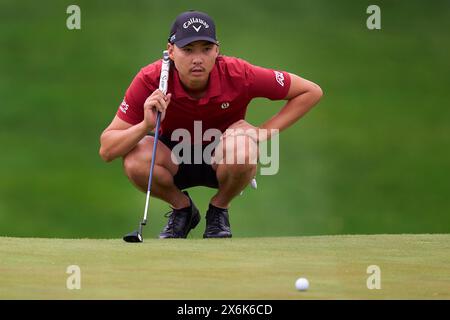Min woo Lee of Australia in action during a practice round prior to the 2024 PGA Championship at Valhalla Golf Club on May 15, 2024 in Louisville, Ken Stock Photo