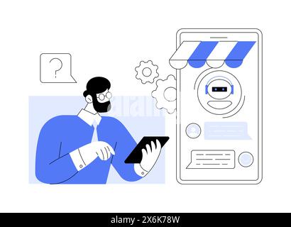 AI-Powered Sales Chatbot Assistance abstract concept vector illustration. Stock Vector