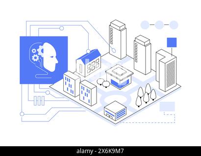 AI-Optimized Urban Planning abstract concept vector illustration. Stock Vector