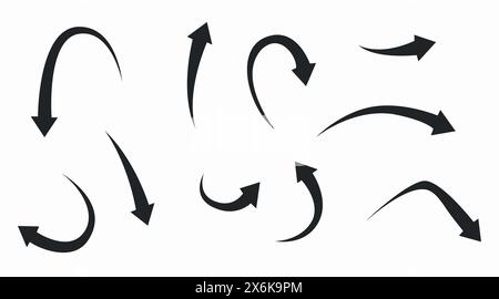 Vector Arrows Set. Vector isolated editable black and white arrows illustration set Stock Vector