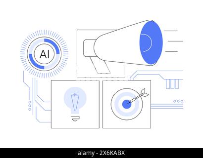 AI-Generated PR Content abstract concept vector illustration. Stock Vector