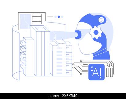 AI-Enhanced Virtual Reality Walkthroughs abstract concept vector illustration. Stock Vector