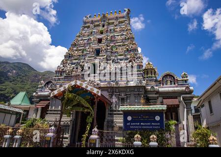 Arulmigu Navasakti Vinayagar Temple, the first and only Hindu temple in Seychelles, whose presiding deity is Ganesha, Victoria, Mahé Island, Seychelle Stock Photo