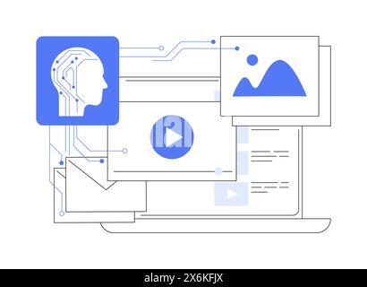 AI-Streamlined Content Creation abstract concept vector illustration ...