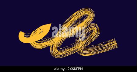 Dry brush mark, pencil squiggle and scribble. Hand drawn vector crayon various line, spiral and doodle. color rough highlighter, chalk stroke, pencil Stock Vector