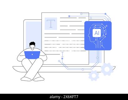 AI-Driven Creative Writing abstract concept vector illustration Stock ...