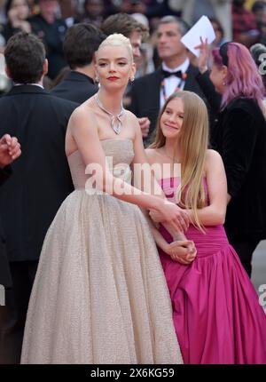 Cannes, France. 15th May, 2024. CANNES, FRANCE. May 15, 2024: Anya Taylor-Joy & Alyla Browne at the Furiosa: A Mad Max Saga premiere at the 77th Festival de Cannes. Picture Credit: Paul Smith/Alamy Live News Stock Photo