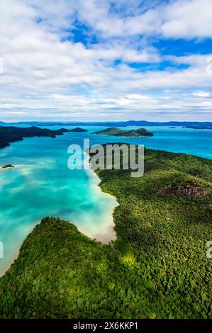 Aerial photos from a helicopter. Airlie Beach, Whitsunday Islands, Hamiton Island, Daydream Island Stock Photo