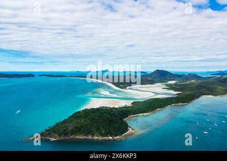 Aerial photos from a helicopter. Airlie Beach, Whitsunday Islands, Hamiton Island, Daydream Island Stock Photo