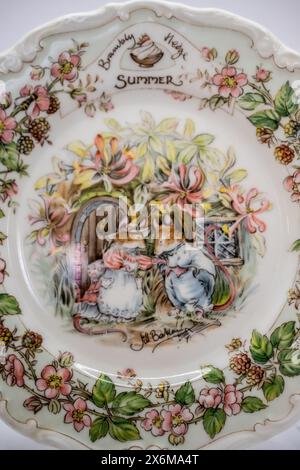 antique porcelain plates Stock Photo
