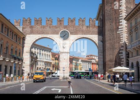 Portoni della Bra, city walls, Verona, Veneto, Italy Stock Photo