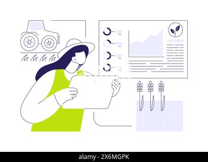 Analytics for crop yield forecast abstract concept vector illustration. Stock Vector