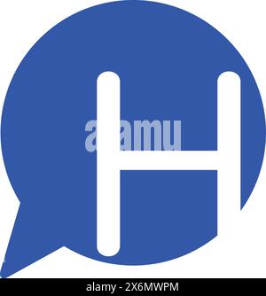 H Letter with Chat Logo Stock Vector