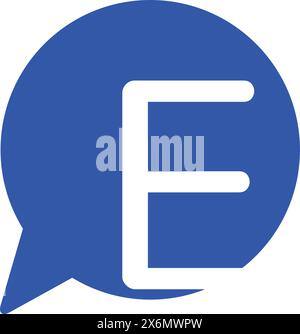 E Letter with Chat Logo Stock Vector