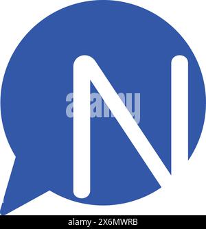 N Letter with Chat Logo Stock Vector