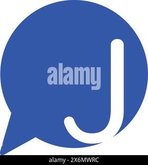 J Letter with Chat Logo Stock Vector