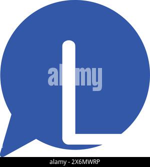 L Letter with Chat Logo Stock Vector