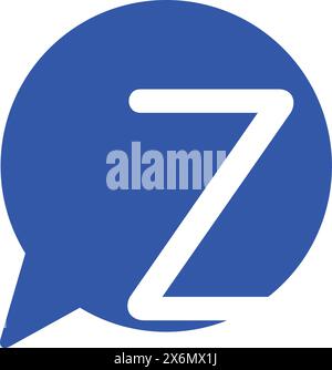 Z Letter with Chat Logo Stock Vector