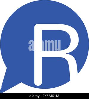 R Letter with Chat Logo Stock Vector