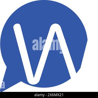 W Letter with Chat Logo Stock Vector