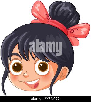 Vector illustration of a happy young girl Stock Vector