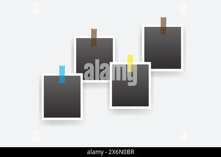 photo frames on white background design Stock Vector