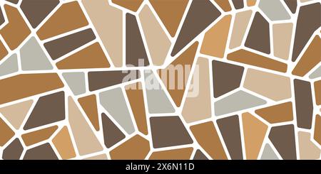 Splinter brown mosaic stone floor tile pattern paving background ...