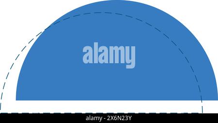 semicircular geometric icon with dotted lines illustration design Stock Vector