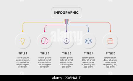 Creative Infographic template. Business process chart workflow . Corporate presentation slide template for pitch deck. Stock Vector