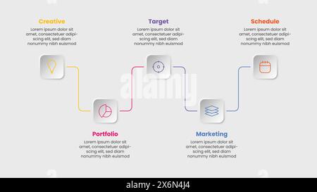 Creative Infographic template. Business process chart workflow . Corporate presentation slide template for pitch deck. Stock Vector