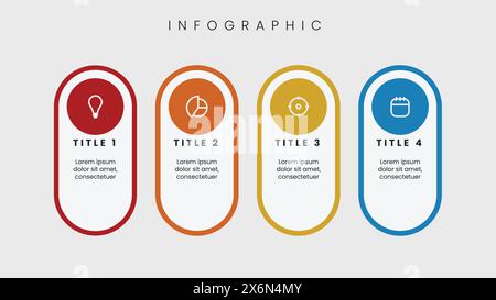 Creative Infographic template. Business process chart workflow . Corporate presentation slide template for pitch deck. Stock Vector