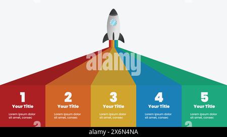 Creative Infographic template. Business process chart workflow . Corporate presentation slide template for pitch deck. Stock Vector