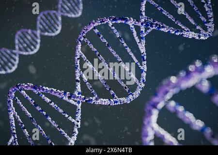 3d render of dna structure, abstract background - 3D Illustration Stock Photo